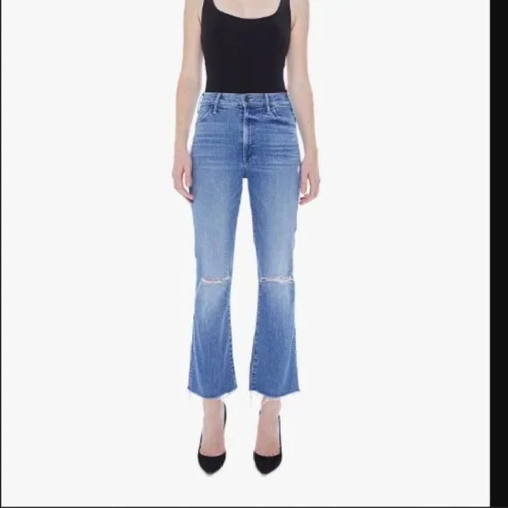 NWT MOTHER Hustler Ankle Fray Can't Stop Staring Size 28